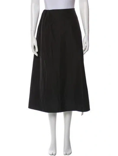 Pre-owned Tibi Pleated Accents Midi Length Skirt W/ Tags In Black