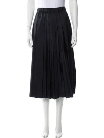 Pre-owned Tibi Pleated Accents Midi Length Skirt W/ Tags In Black