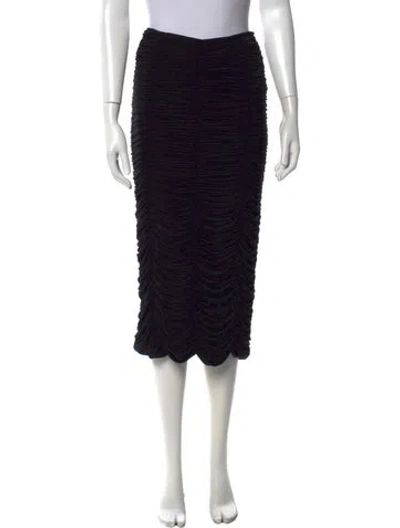 Pre-owned Tibi Pleated Accents Midi Length Skirt W/ Tags In Black