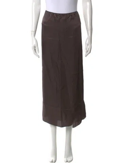 Pre-owned Tibi Pleated Accents Midi Length Skirt W/ Tags In Brown
