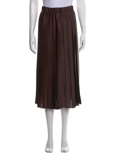Pre-owned Tibi Pleated Accents Midi Length Skirt W/ Tags In Brown