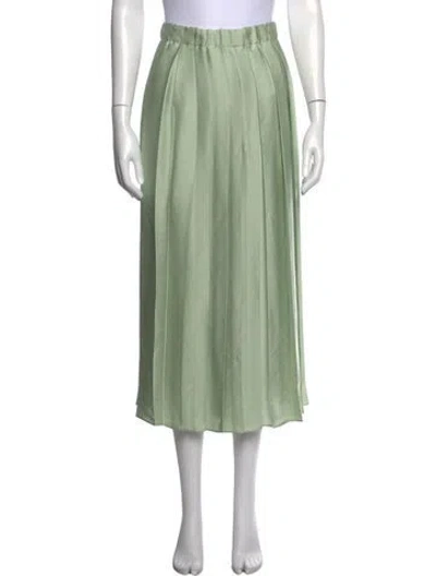 Pre-owned Tibi Pleated Accents Midi Length Skirt W/ Tags In Green