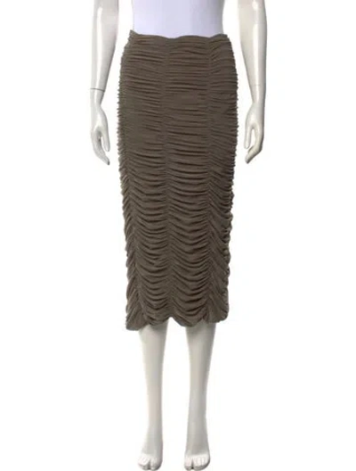Pre-owned Tibi Pleated Accents Midi Length Skirt W/ Tags In Green