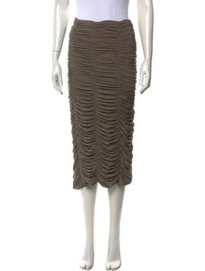 Pre-owned Tibi Pleated Accents Midi Length Skirt W/ Tags In Green