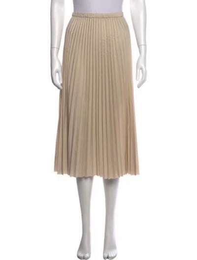 Pre-owned Tibi Pleated Accents Midi Length Skirt W/ Tags In Neutral