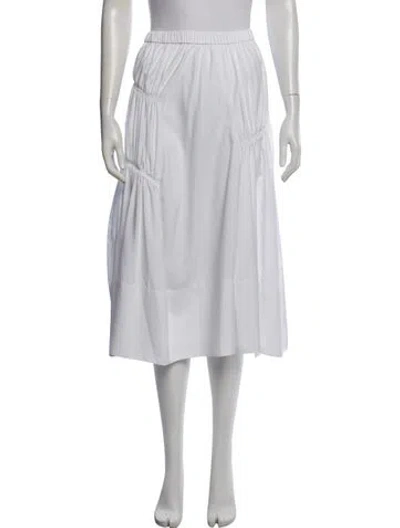 Pre-owned Tibi Pleated Accents Midi Length Skirt W/ Tags In White