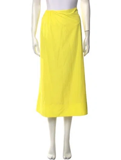Pre-owned Tibi Pleated Accents Midi Length Skirt W/ Tags In Yellow