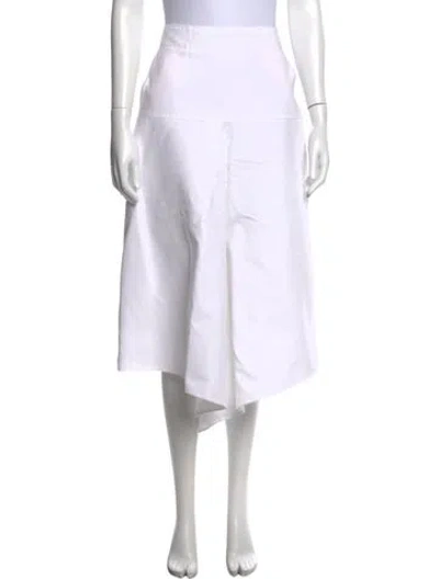 Pre-owned Tibi Pleated Accents Midi Length Skirt In White