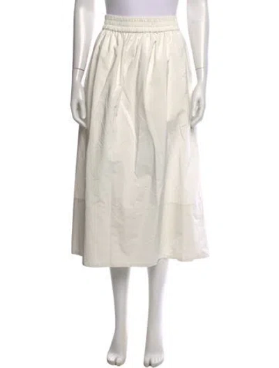 Pre-owned Tibi Pleated Accents Midi Length Skirt In White