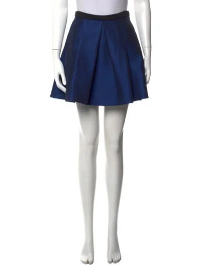 Pre-owned Tibi Pleated Accents Mini Skirt In Blue