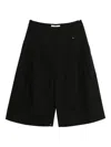 Tibi Pleated Shorts In Black