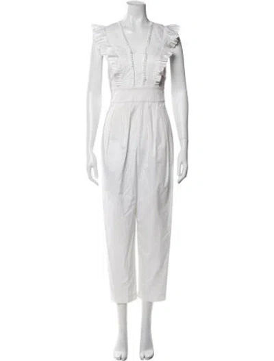 Pre-owned Tibi Plunge Neckline Jumpsuit In Neutral