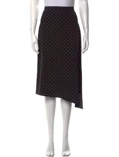 Pre-owned Tibi Polka Dot Print Midi Length Skirt In Black/neutrals