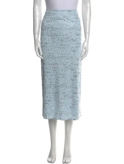 Pre-owned Tibi Polka Dot Print Midi Length Skirt In Blue