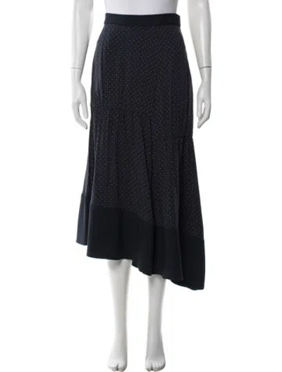 Pre-owned Tibi Polka Dot Print Midi Length Skirt In Blue