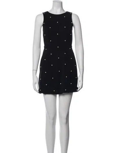 Pre-owned Tibi Polka Dot Print Mini Dress In Black