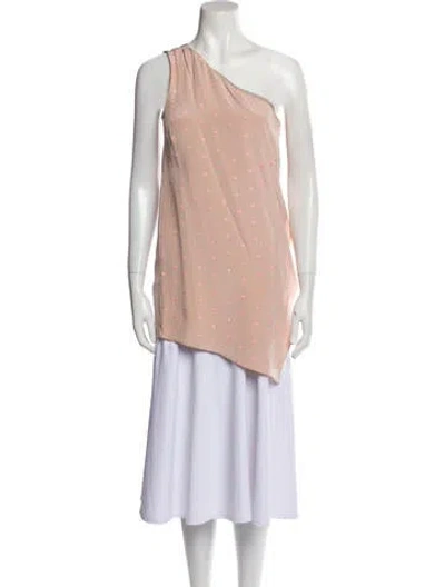 Pre-owned Tibi Polka Dot Print One-shoulder Tunic In Neutral