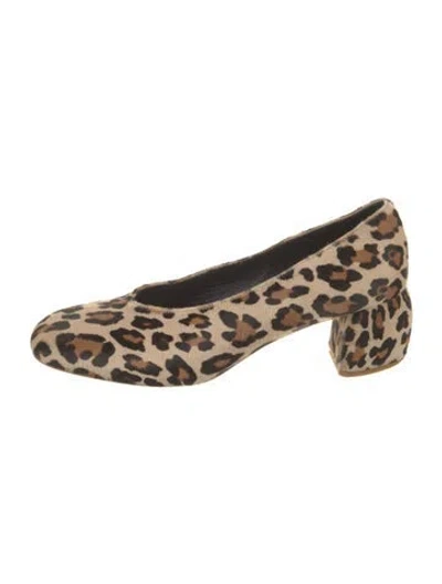 Pre-owned Tibi Ponyhair Animal Print Pumps In Neutrals