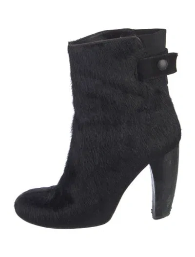 Pre-owned Tibi Ponyhair Boots In Black