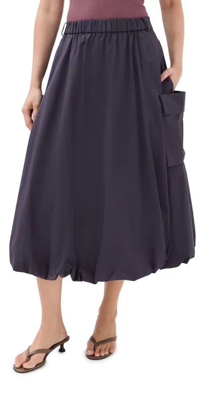 Tibi Poplin Pull On Bubble Skirt Eggplant