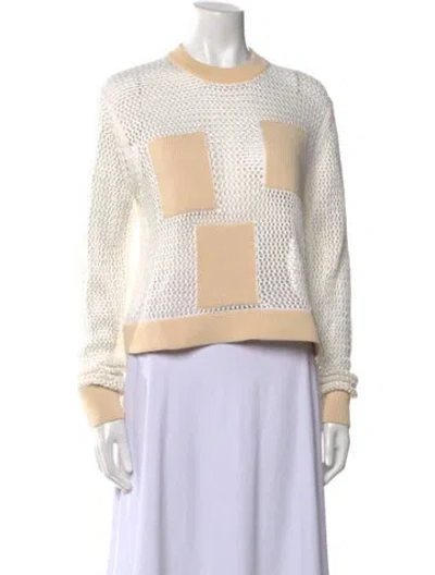 Pre-owned Tibi Printed Crew Neck Sweater In Neutral