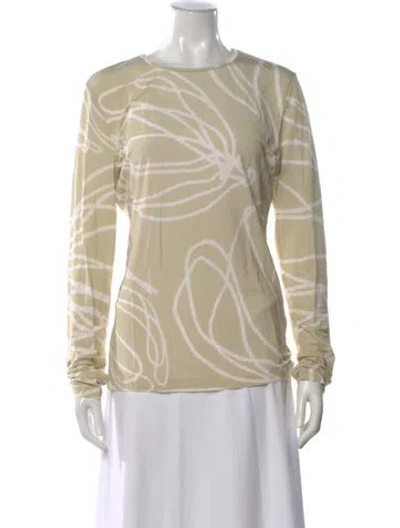 Pre-owned Tibi Printed Crew Neck Top In Neutral