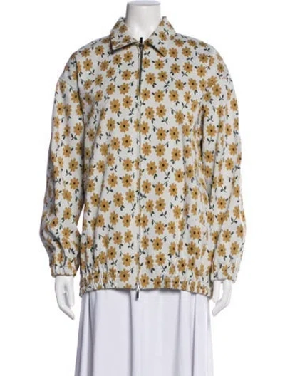 Pre-owned Tibi Printed Jacket In Blue