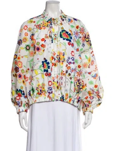 Pre-owned Tibi Printed Jacket In White