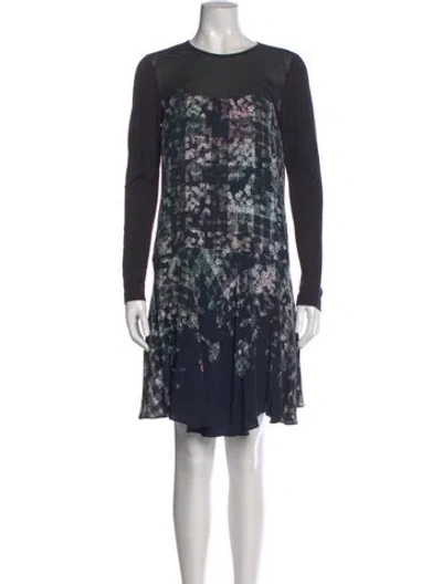 Pre-owned Tibi Printed Knee-length Dress In Blue