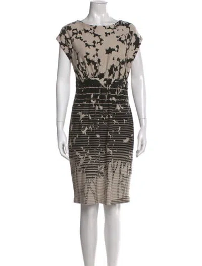 Pre-owned Tibi Printed Knee-length Dress In Neutral