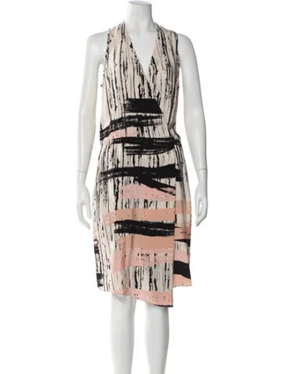 Pre-owned Tibi Printed Knee-length Dress In Neutral