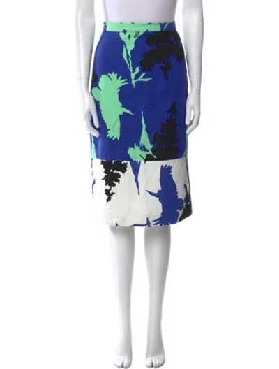 Pre-owned Tibi Printed Knee-length Skirt In Green