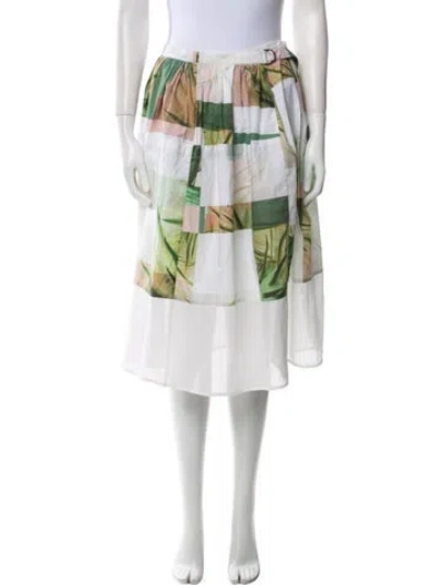 Pre-owned Tibi Printed Knee-length Skirt In Green