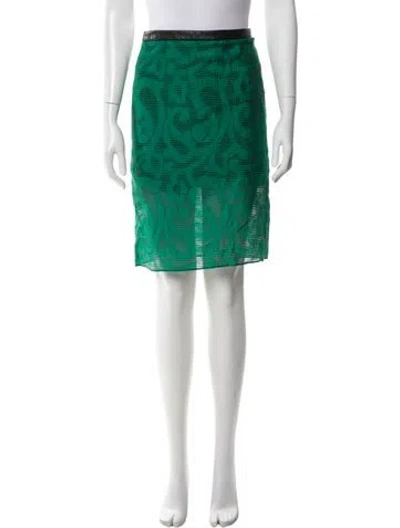 Pre-owned Tibi Printed Knee-length Skirt In Green