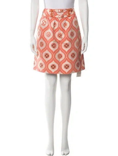 Pre-owned Tibi Printed Knee-length Skirt In Orange