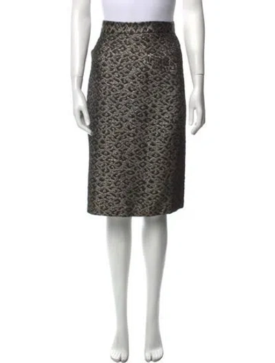 Pre-owned Tibi Printed Knee-length Skirt In Silver