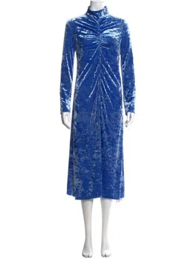 Pre-owned Tibi Printed Long Dress In Blue