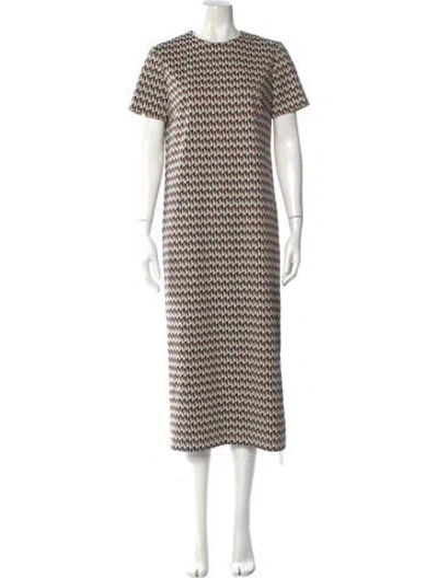 Pre-owned Tibi Printed Long Dress W/ Tags In Brown