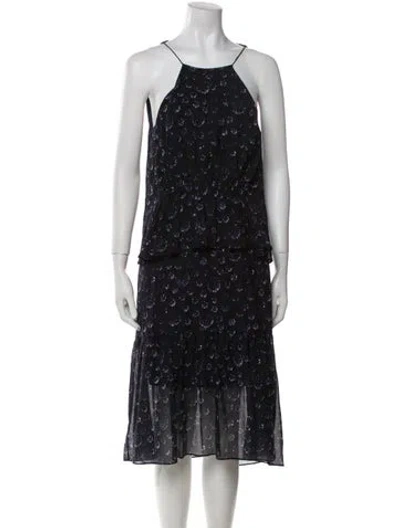 Pre-owned Tibi Printed Midi Length Dress In Black