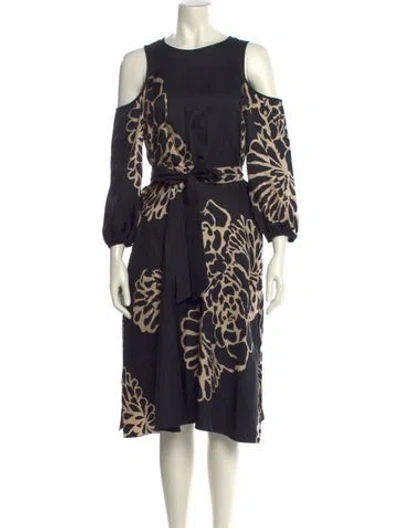 Pre-owned Tibi Printed Midi Length Dress In Black
