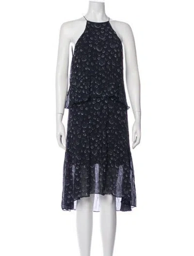 Pre-owned Tibi Printed Midi Length Dress In Blue