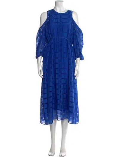 Pre-owned Tibi Printed Midi Length Dress In Blue