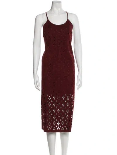 Pre-owned Tibi Printed Midi Length Dress In Brown