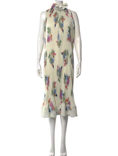Pre-owned Tibi Printed Midi Length Dress In Neutrals/pink