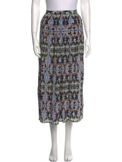 Pre-owned Tibi Printed Midi Length Skirt In Blue