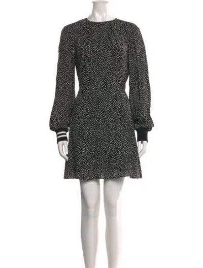 Pre-owned Tibi Printed Mini Dress In Black