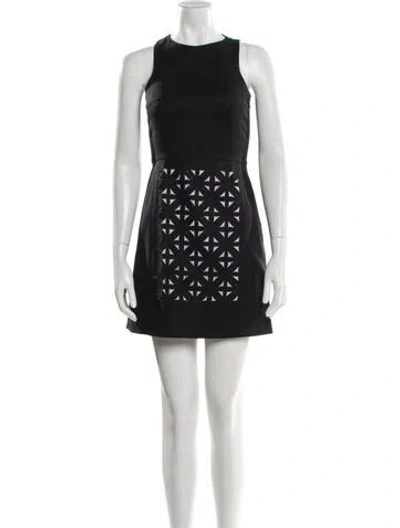 Pre-owned Tibi Printed Mini Dress In Black