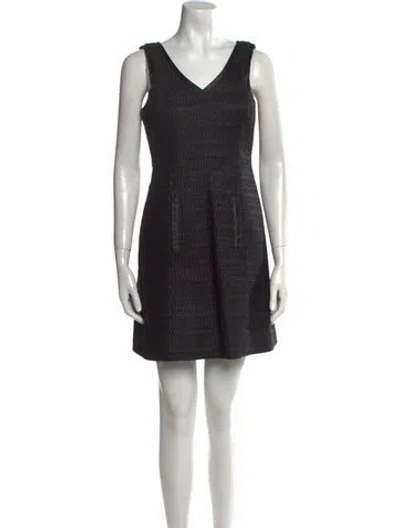 Pre-owned Tibi Printed Mini Dress In Black