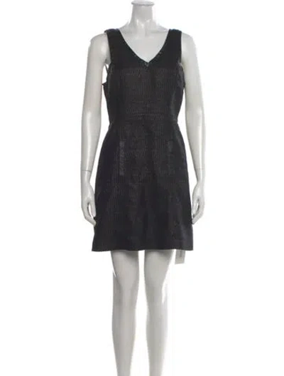 Pre-owned Tibi Printed Mini Dress In Black