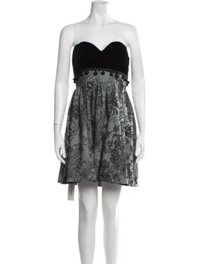 Pre-owned Tibi Printed Mini Dress In Black